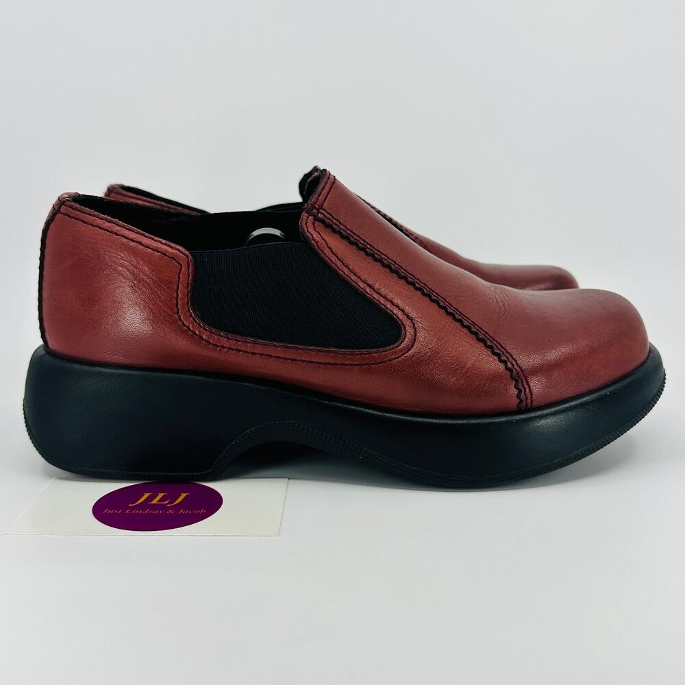 Dansko Women's Jocelyn Red Leather Slip On Comfort Shoes Size 37 EU/ 6.5-7 US